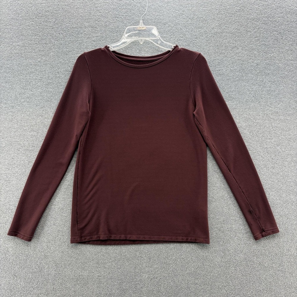 Majestic Filatures Shirt Womens Small Burgundy Jersey Soft Touch Base Layer Top